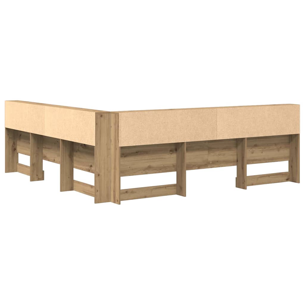 Storage Headboard with Shelf Artisan oak 180 cm Engineered wood